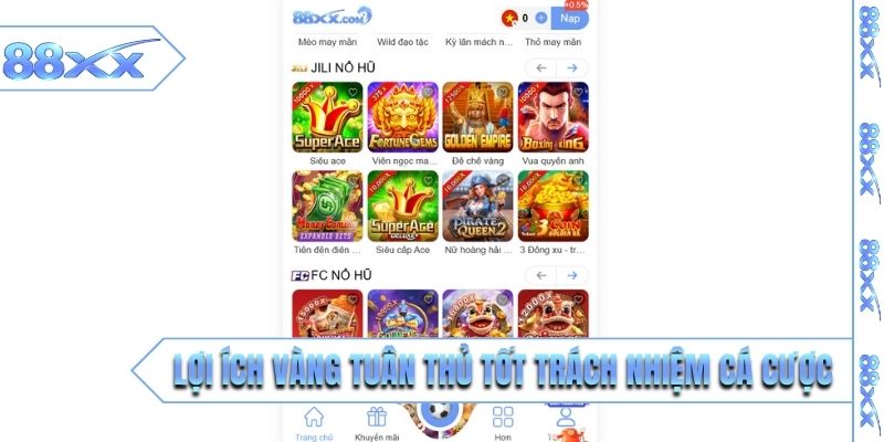 Lợi ích vàng tuân thủ tốt trách nhiệm cá cược