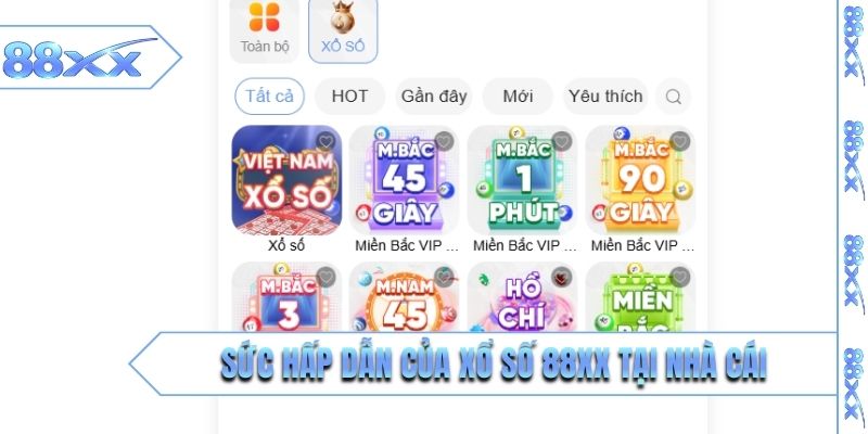 Sức hấp dẫn của xổ số 88XX tại nhà cái
